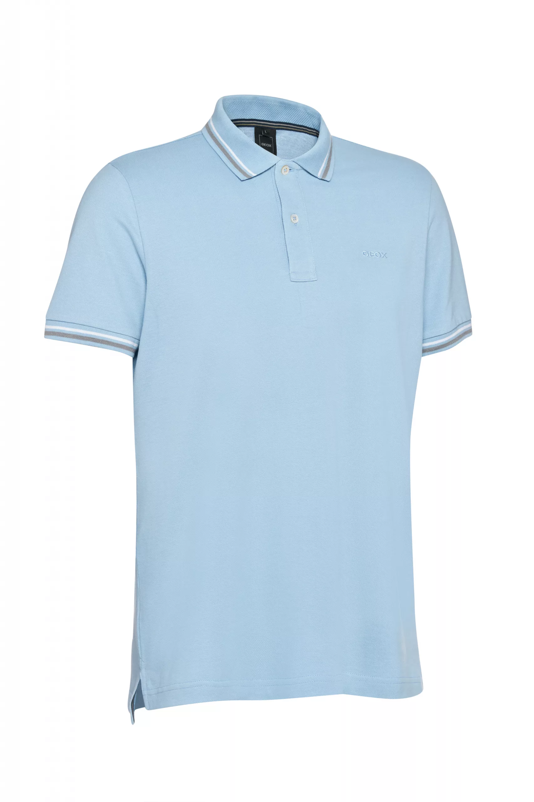 Polo Geox Azul Claro Hombre Algodón Piqué