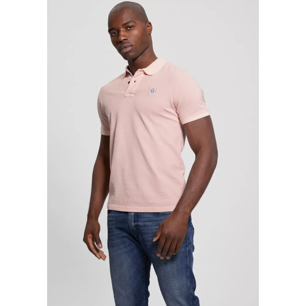 Polo Guess Rosa Claro Hombre Algodón Manga Corta Polo Guess Rosa Claro Hombre Algodón Manga Corta