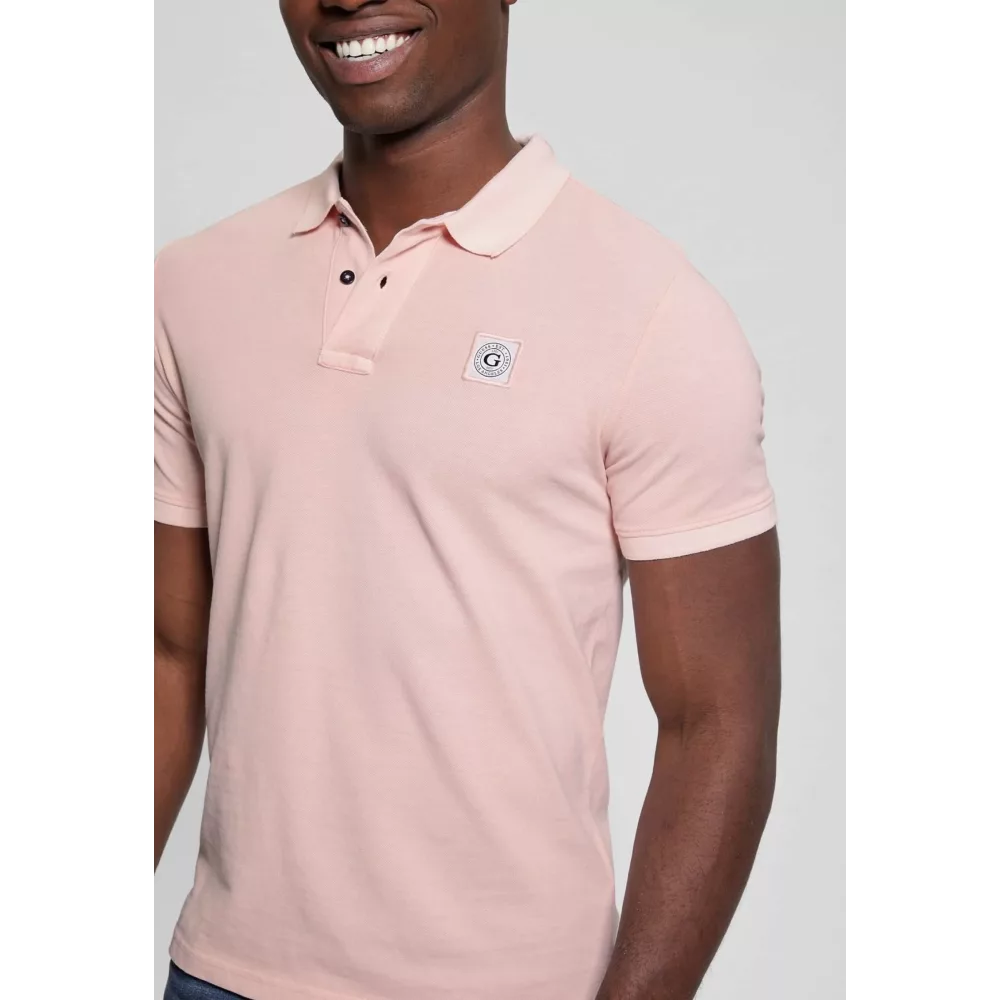 Polo Guess Rosa Claro Hombre Algodón Manga Corta Polo Guess Rosa Claro Hombre Algodón Manga Corta