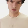 Camiseta Guess Beige Logo Frontal y Estampado Trasero
