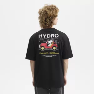 Camiseta Hydroponic roadster Snoopy/Peanuts negra